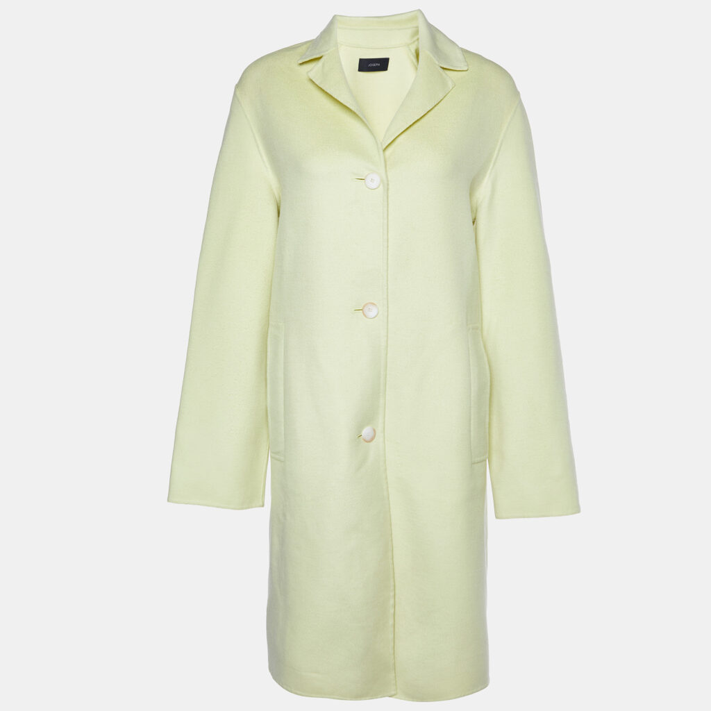 luxury-women-joseph-used-clothes-p975847-002 Joseph Lime Yellow Wool & Silk Caia Short Coat XS