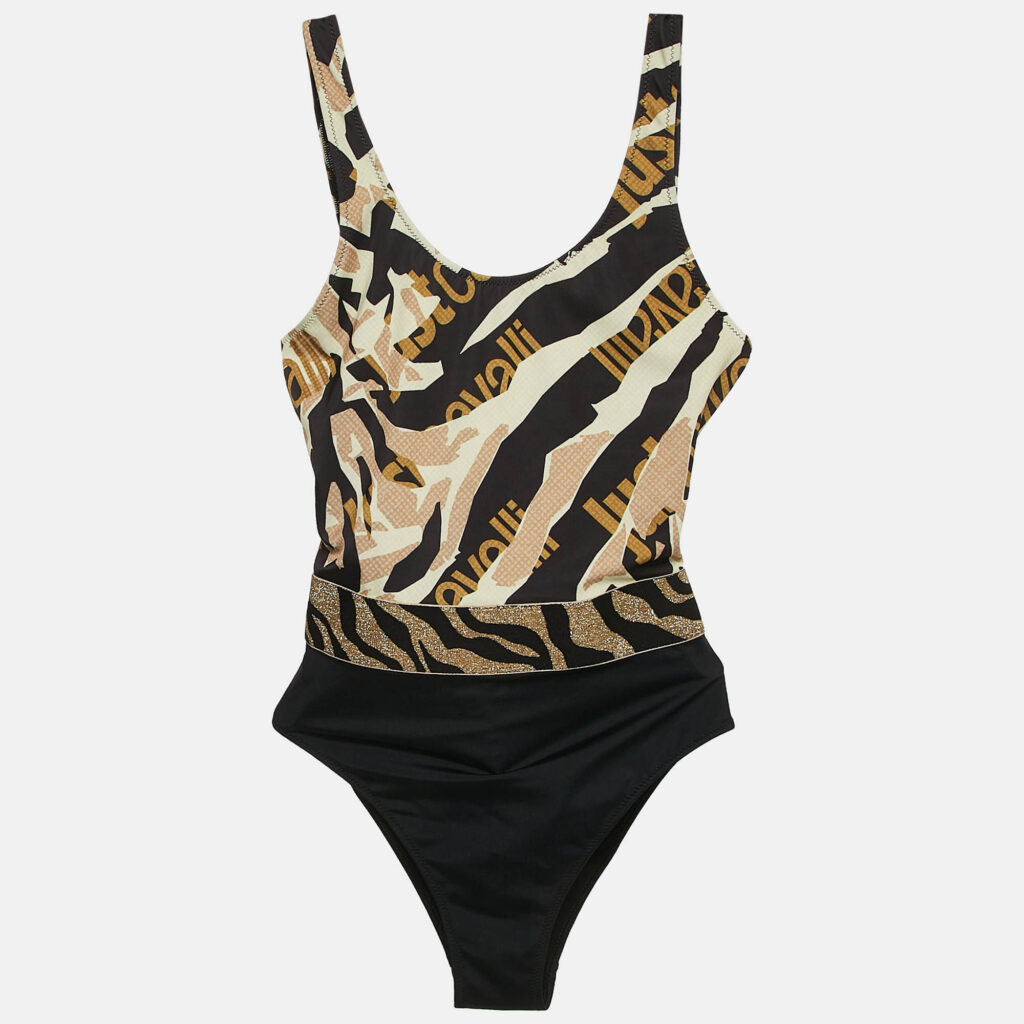 luxury-women-just-cavalli-new-clothes-p1115841-006 Just Cavalli Black/Yellow Tiger Print Jersey Swimsuit M