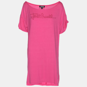 Just Cavalli Pink Jersey Logo Tops L