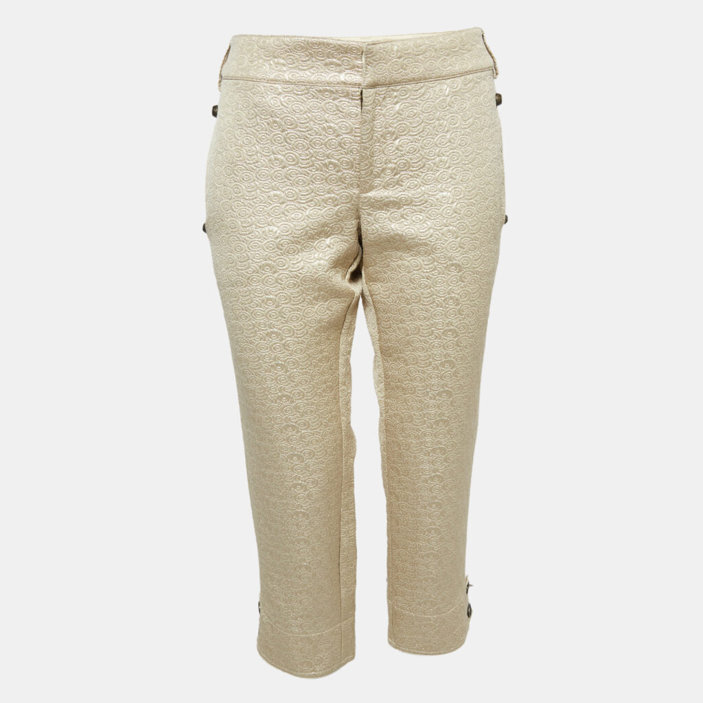 luxury-women-just-cavalli-used-clothes-p1029186-001 Just Cavalli Gold Jacquard Pants L
