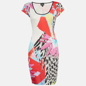 Just Cavalli Multicolor Printed Jersey Mini Dress S