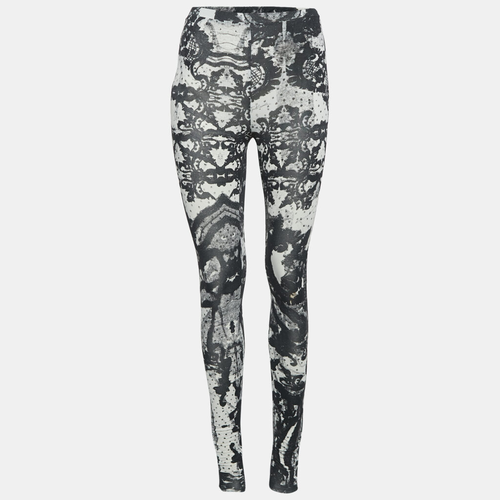 luxury-women-just-cavalli-used-clothes-p1141377-002 Just Cavalli Black/White Printed Jersey Leggings S