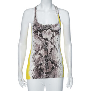 Just Cavalli Multicolor Snake Print Cotton Tank Top S