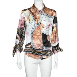 Just Cavalli Multicolor Silk Button Front Shirt M
