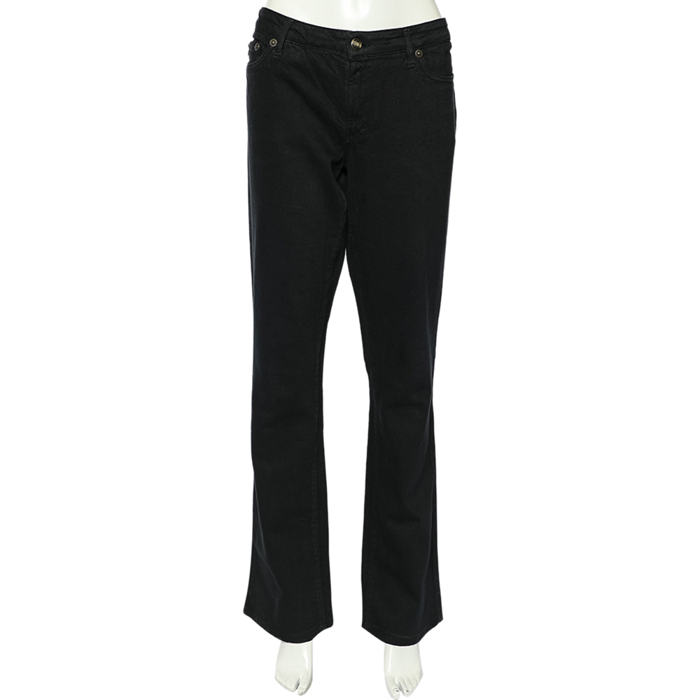 luxury-women-just-cavalli-used-clothes-p542677-006-2 Just Cavalli Black Denim Straight Leg Jeans L