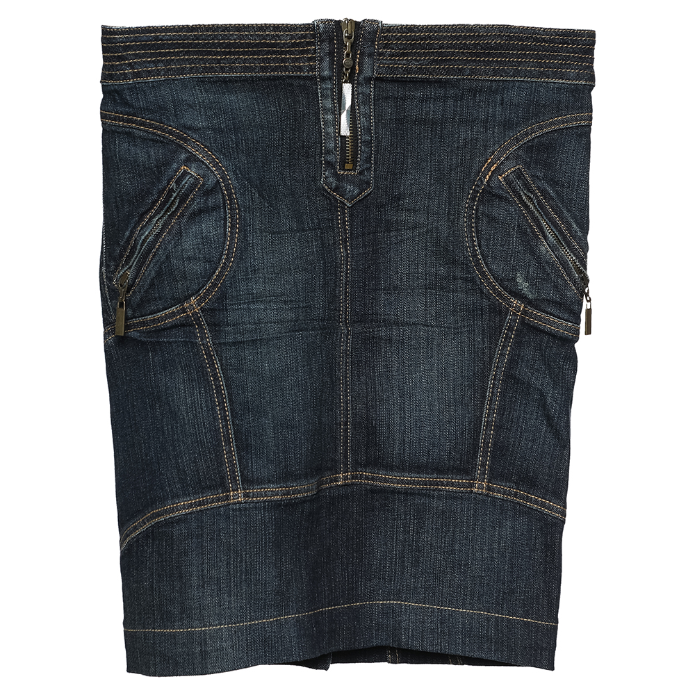 luxury-women-just-cavalli-used-clothes-p564091-002-1 Just Cavalli Vintage Blue Denim Skirt S