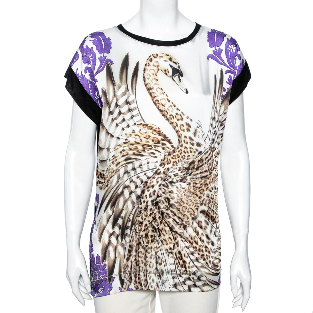 luxury-women-just-cavalli-used-clothes-p605213-001-2 Just Cavalli Multicolor Printed Silk Top XXS