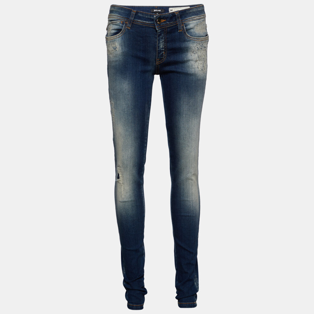 luxury-women-just-cavalli-used-clothes-p713864-001-1 Just Cavalli Denim Skinny Leg Distressed Jeans M
