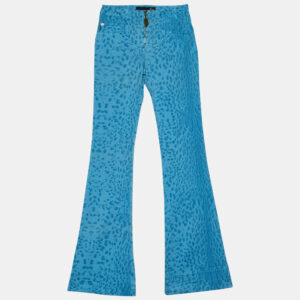Just Cavalli  Blue Animal Pattern Denim Slim Fit Denim S Waist 26"