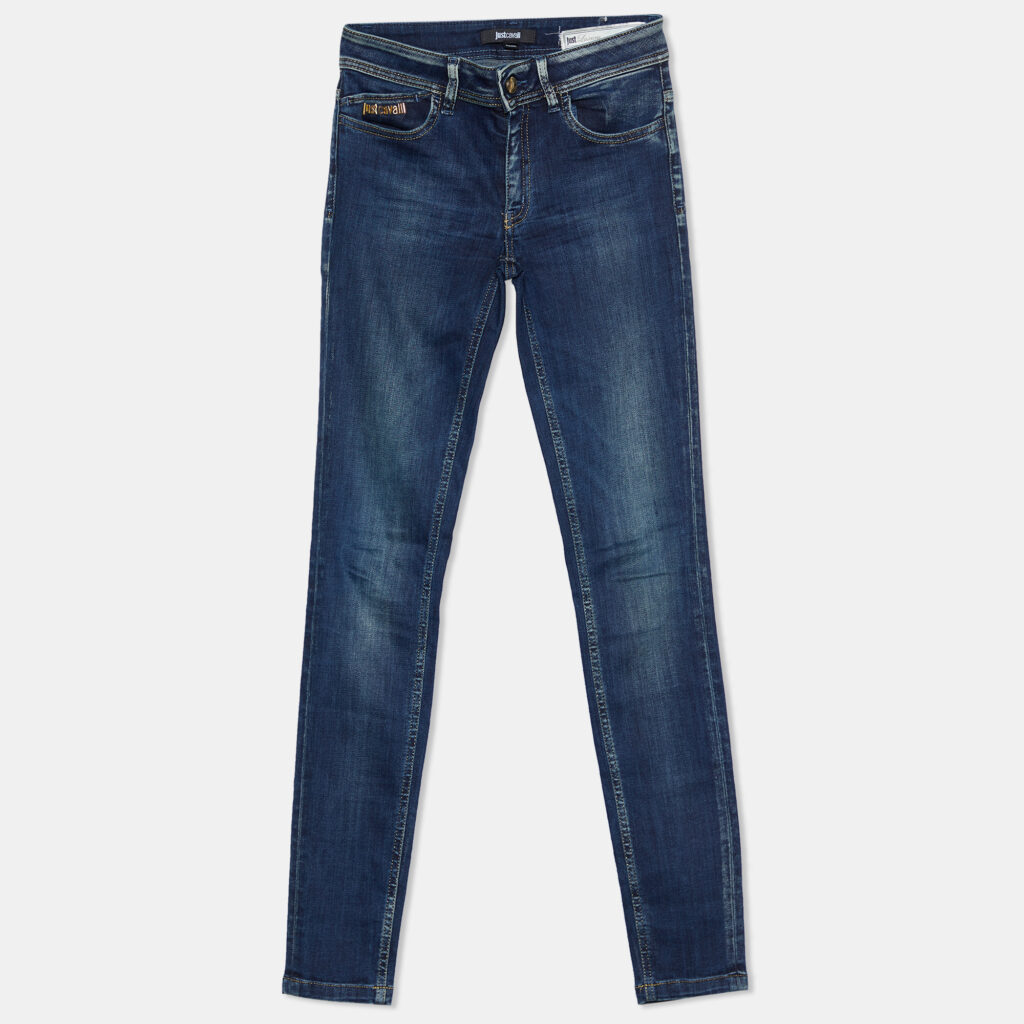 luxury-women-just-cavalli-used-clothes-p756347-006 Just Cavalli Navy Blue Stretch Denim Skinny Leg Jeans S