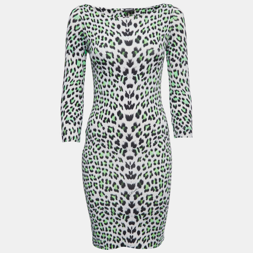 luxury-women-just-cavalli-used-clothes-p837069-004 Just Cavalli Multicolor Leopard Print Jersey Short Dress XS