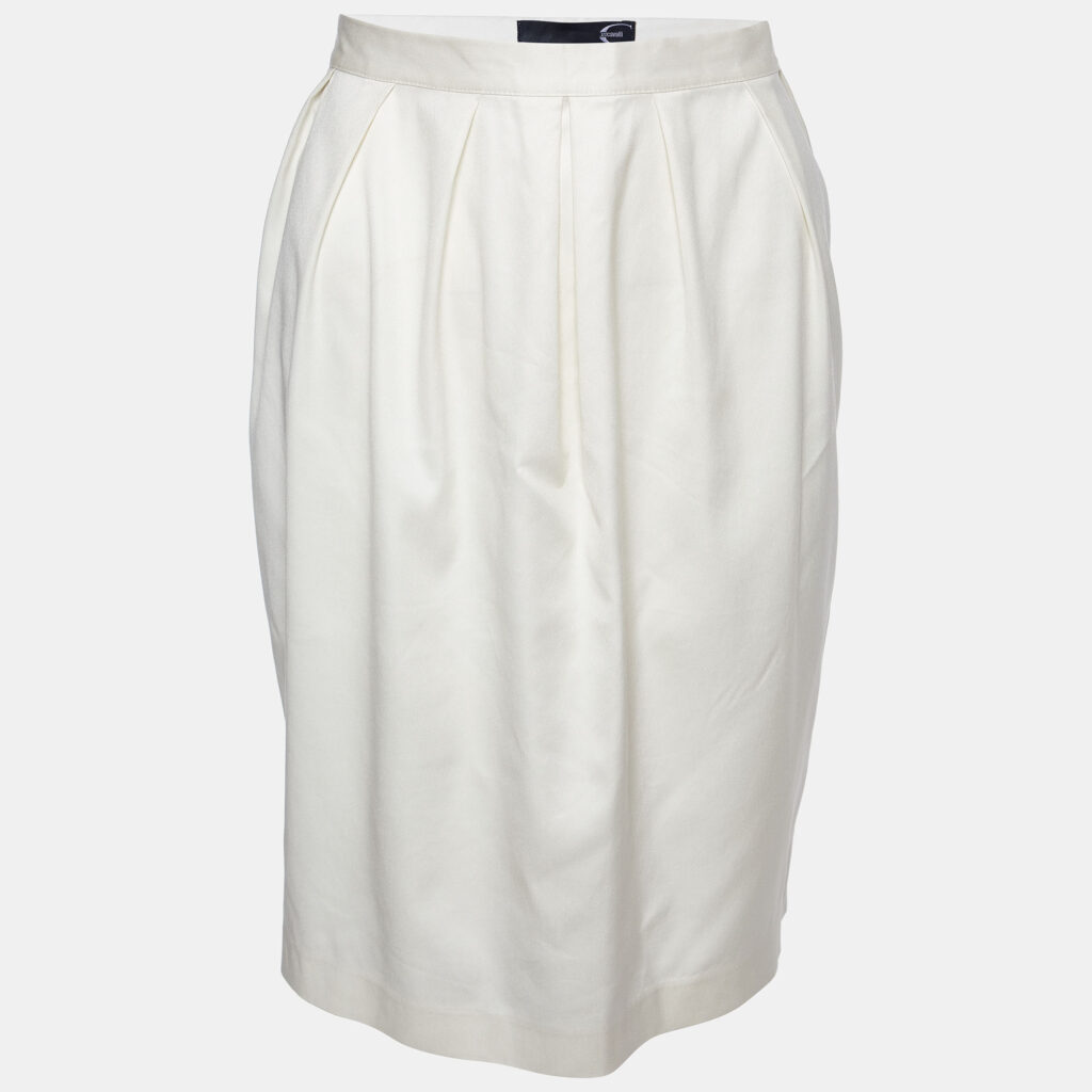 luxury-women-just-cavalli-used-clothes-p855847-001 Just Cavalli Beige Pleated Mini Skirt M