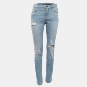 Just Cavalli Blue Distressed Denim Slim Fit Jeans M Waist 29"