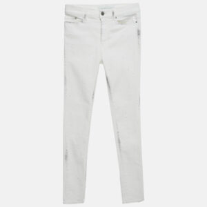 Karl Lagerfeld White Splatter Print Denim Jeans S Waist 27"