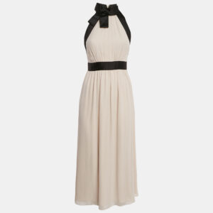 Kate Spade Beige/Black Silk Sleeveless Mini Dress S