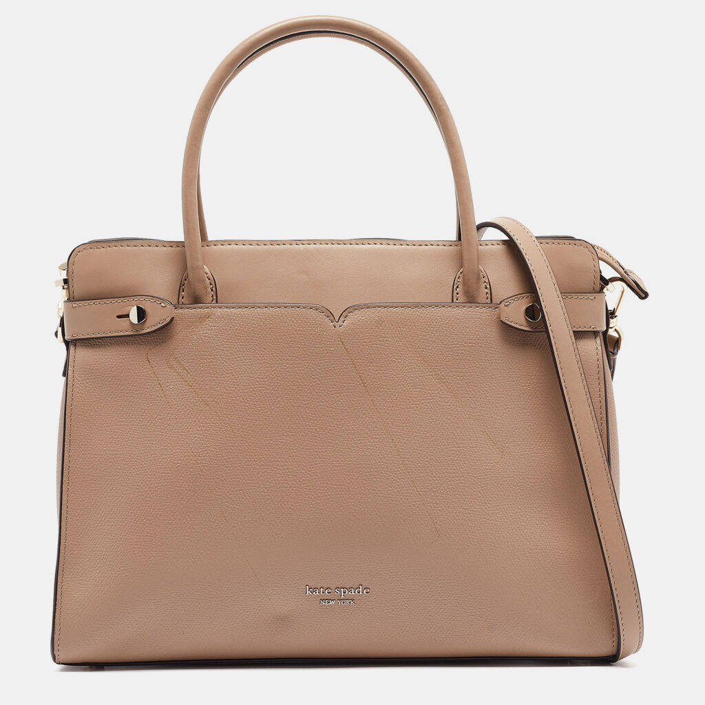 luxury-women-kate-spade-used-handbags-p1024212-004 Kate Spade Beige Leather Large Classic Tote
