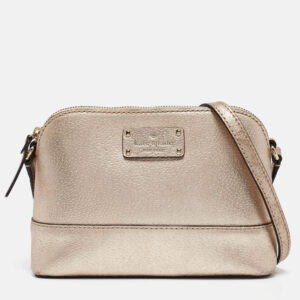 Kate Spade Gold Leather Wellesley Hanna Crossbody Bag