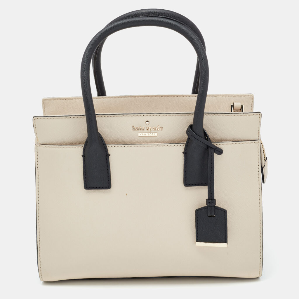 luxury-women-kate-spade-used-handbags-p1101286-014 Kate Spade Beige/Black Leather Cameron Street Candace Tote