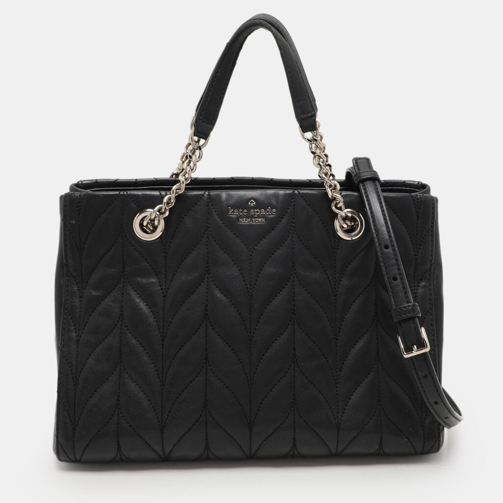 luxury-women-kate-spade-used-handbags-p1112860-001 Kate Spade Black Quilted Leather Briar Lane Tote