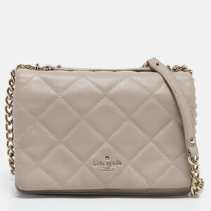 Kate Spade Light Mauve Quilted Leather Emerson Place Vivenna Shoulder Bag