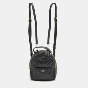 Kate Spade Black Quilted Leather Mini Polly Backpack