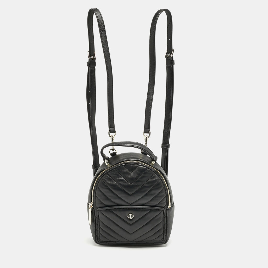 luxury-women-kate-spade-used-handbags-p1167868-005 Kate Spade Black Quilted Leather Mini Polly Backpack