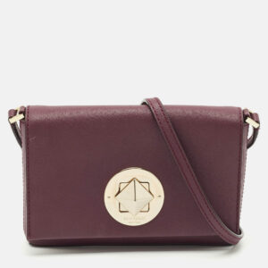 Kate Spade Burgundy Saffiano Leather Newbury Lane Sally Crossbody Bag