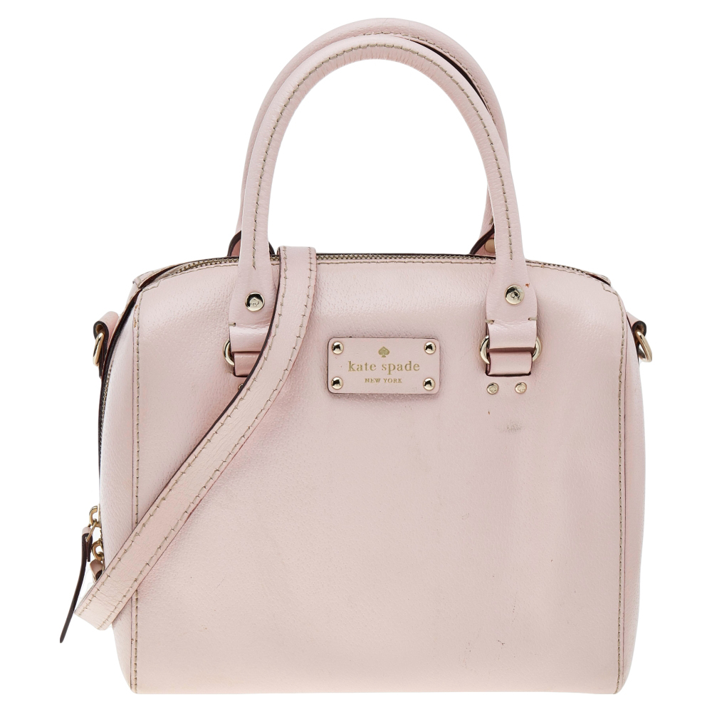 luxury-women-kate-spade-used-handbags-p585960-009-2 Kate Spade Pink Leather Wellesley Alessa Satchel