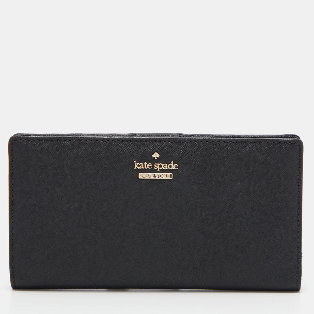 luxury-women-kate-spade-used-handbags-p788748-012 Kate Spade Black Leather Bifold Flap Wallet