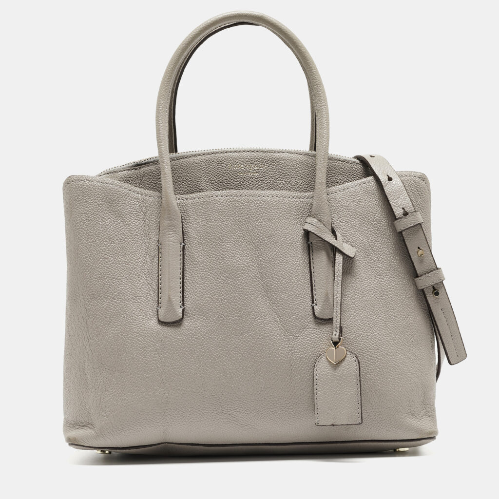 luxury-women-kate-spade-used-handbags-p929611-007 Kate Spade Grey Leather Large Margaux Satchel