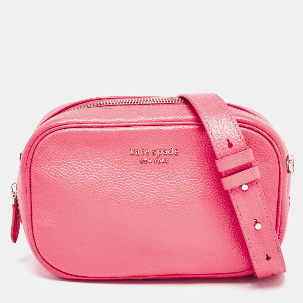 luxury-women-kate-spade-used-handbags-p976925-010 Kate Spade Hot Pink Leather Camera Crossbody Bag