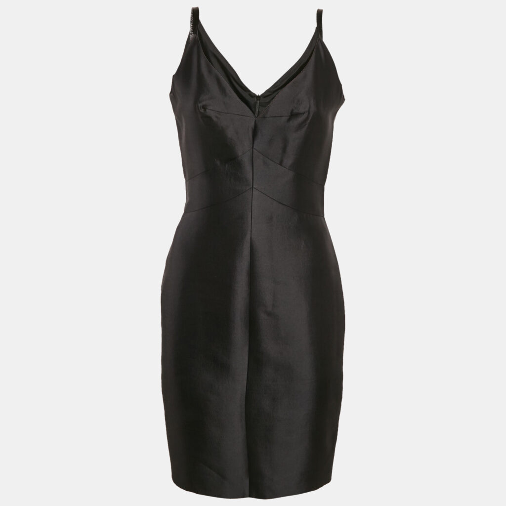 luxury-women-katy-rodriguez-used-clothes-p1164267-006.jpg Katy Rodriguez Black Wool Blend Leather Trim Mini Dress M