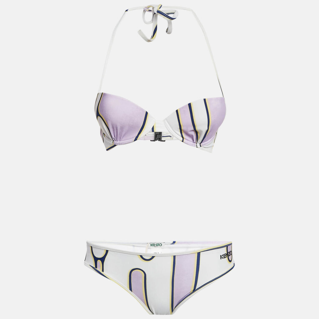 luxury-women-kenzo-new-clothes-p1055871-001 Kenzo Light Purple Printed Jersey Push-Up Bikini M