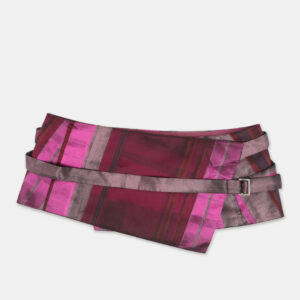 Kenzo Purple Strip Satin Wrap Belt L