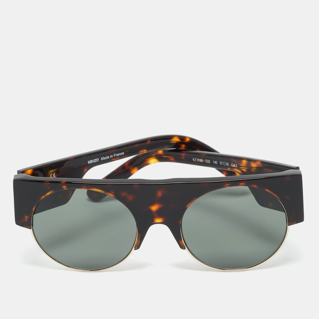 luxury-women-kenzo-used-accessories-p1166397-005 Kenzo Tortoise Brown/Black KZ 3188 Frame Round Sunglasses