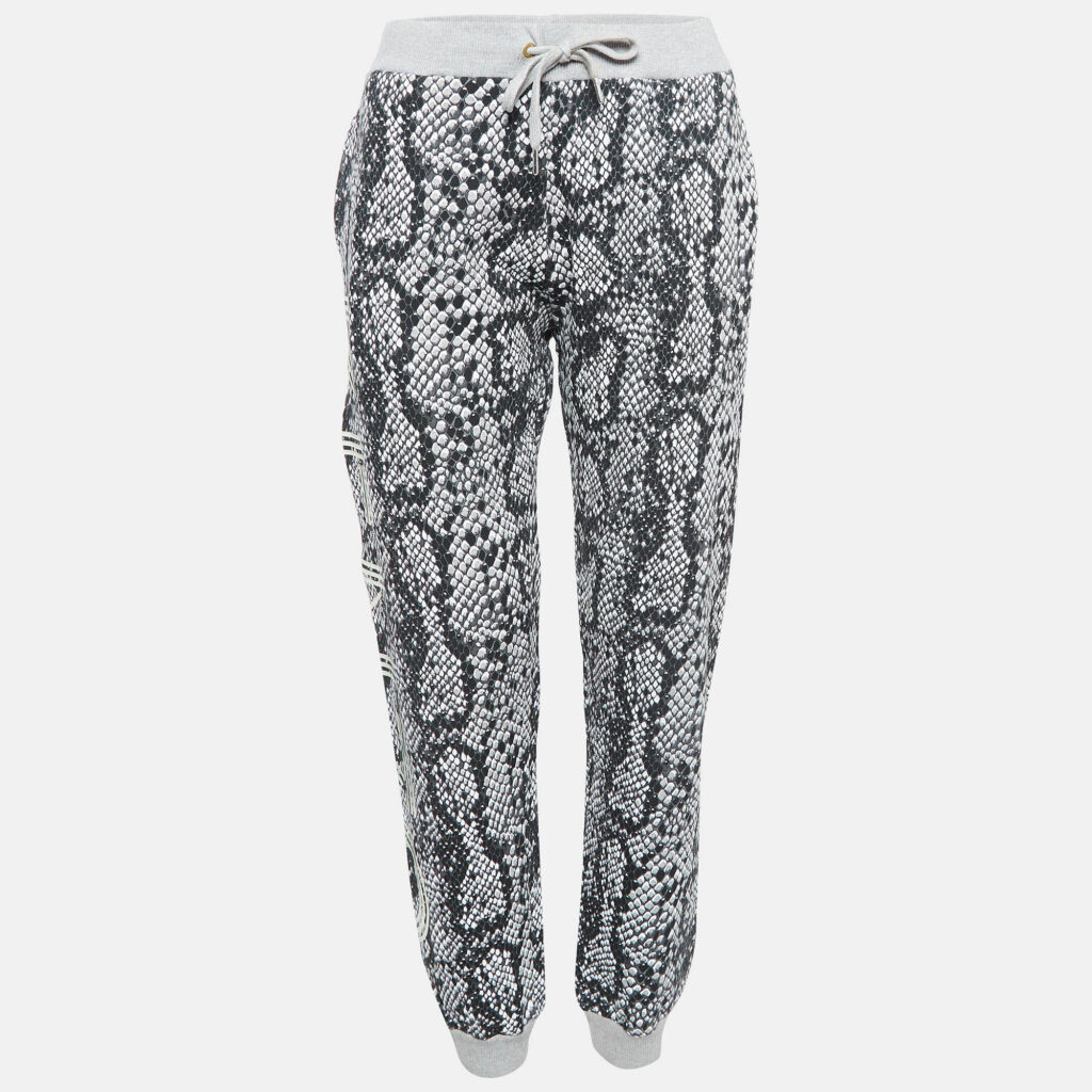 luxury-women-kenzo-used-clothes-p1028740-001 Kenzo Black/White Snake Print Cotton Knit Track Pants M