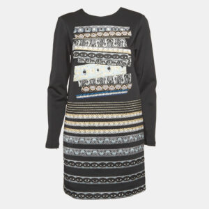Kenzo Black Jersey Eye Patch Detail Mini Dress M