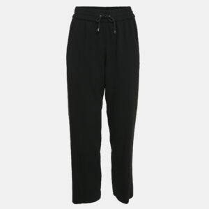 Kenzo Black Side Stripe Crepe Tack Pants S