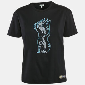 Kenzo Black Mermaid Embroidery Cotton Crew Neck T-shirt S