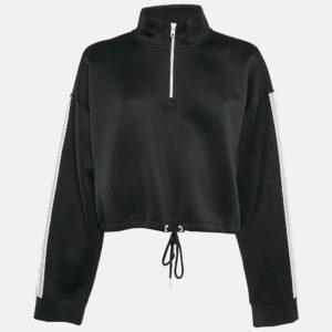 Kenzo Black Jersey Logo Tape Detail High Neck Sweater L