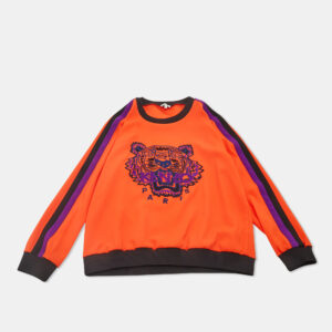 Kenzo Orange Tiger Embroidered Crepe Sweatshirt M