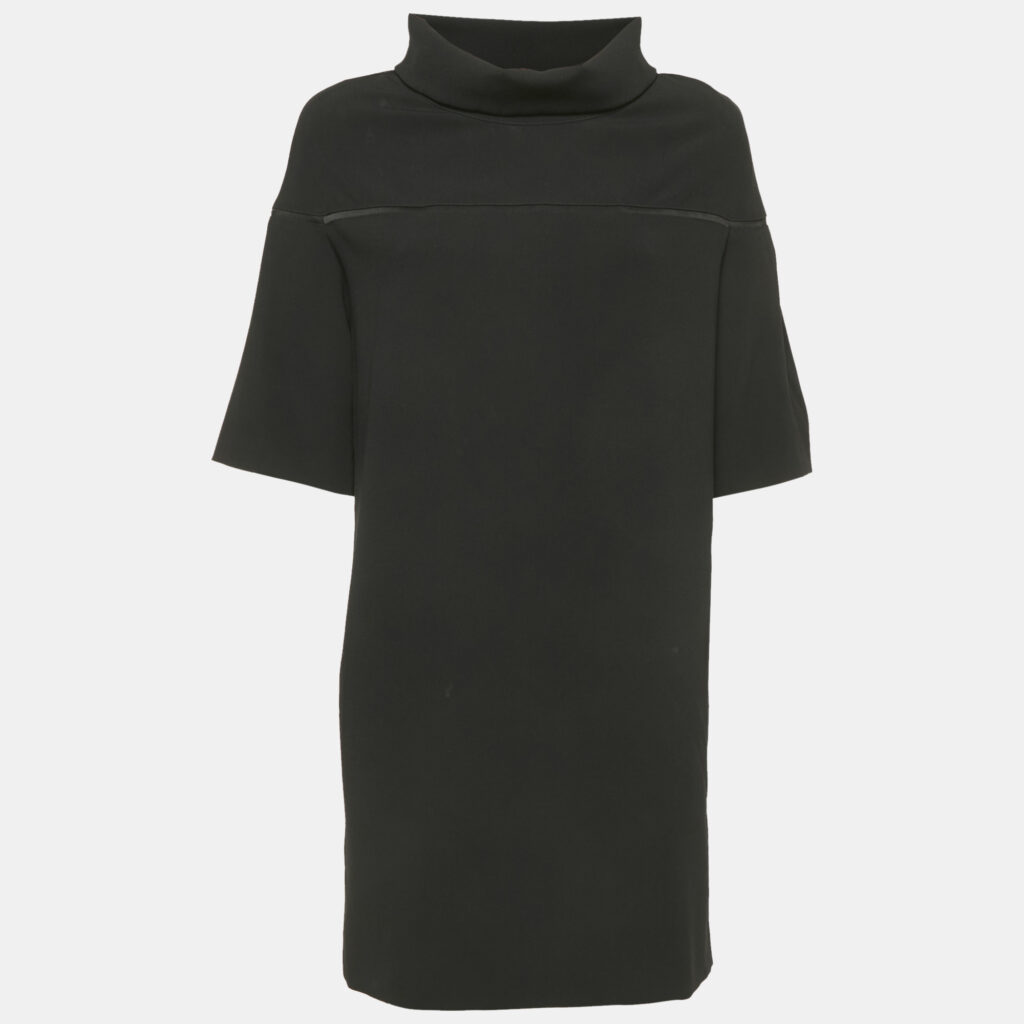 luxury-women-kenzo-used-clothes-p1155865-007 Kenzo Black Satin High Neck Mini Dress S