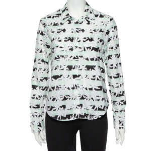 Kenzo White Palm Tree Printed Cotton Button Front Shirt M