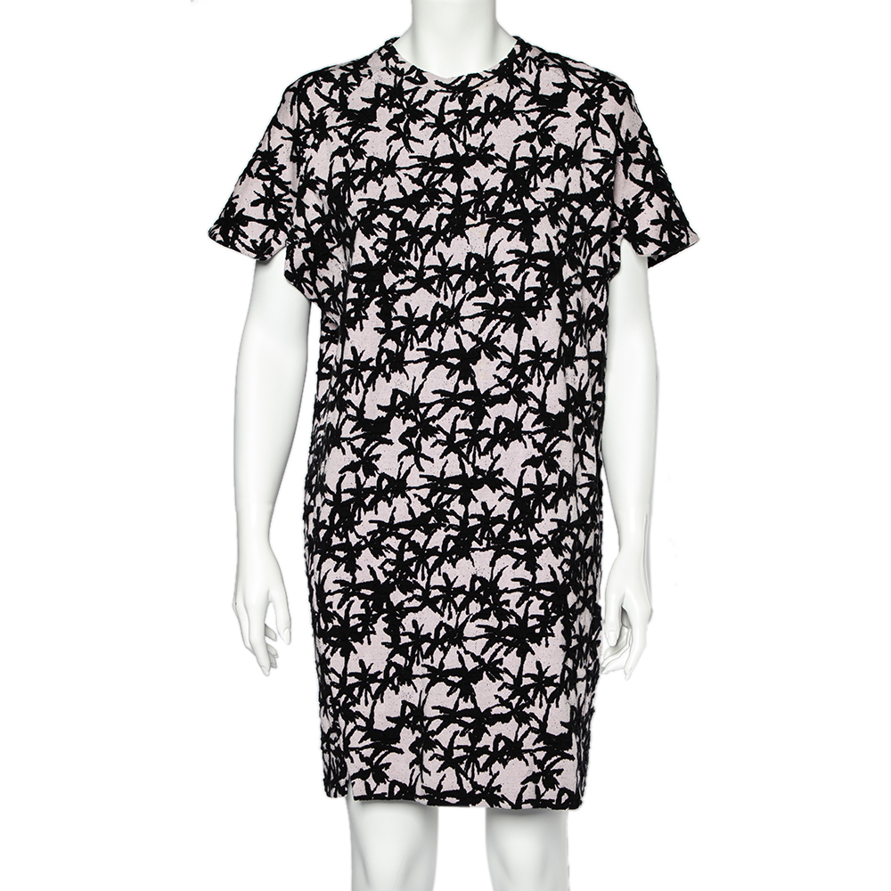 luxury-women-kenzo-used-clothes-p495064-005 Kenzo Lavender Flocked Abstract Patterned Dress M