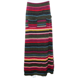 Kenzo Multicolor Striped Wool Skirt L