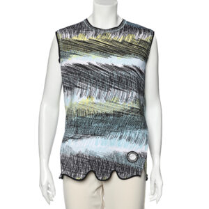 Kenzo Blue Neoprene Printed Sleeveless Oversized Top M