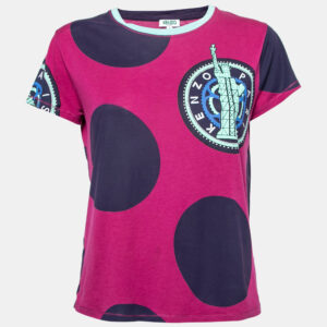 Kenzo Magenta Logo Printed Short Sleeve T-Shirt S