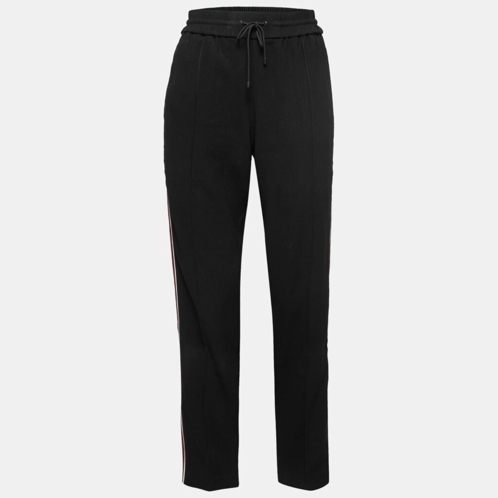 luxury-women-kenzo-used-clothes-p744598-001 Kenzo Black Crepe Side Stripe Track Pants S