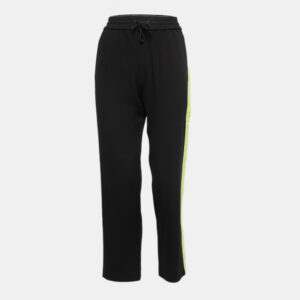 Kenzo Black Crepe Side Stripe Detail Track Pants S