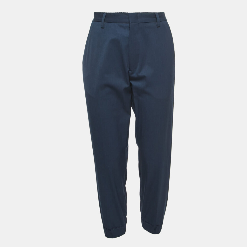 luxury-women-kenzo-used-clothes-p886821-001 Kenzo Navy Blue Wool Blend Trousers M